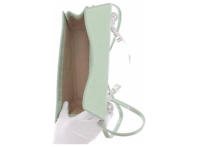 Borsa a mano Alexis Bittar in pelle verde metallizzata - vista 8
