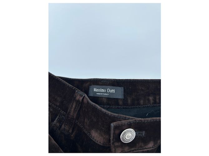 Pantalones de terciopelo marrón Massimo Dutti Castaño - vista 3