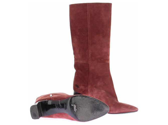 Longchamp Wildlederstiefel Rot Größe 37 - Ansicht 7