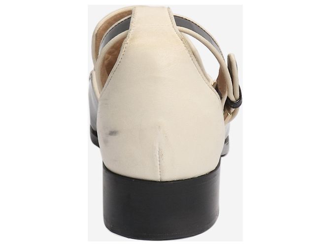 Chanel Mocassini in pelle crema e nera primavera 2015 - taglia EU 38 Crudo - vista 3