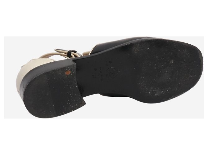Chanel Mocassini in pelle crema e nera primavera 2015 - taglia EU 38 Crudo - vista 7