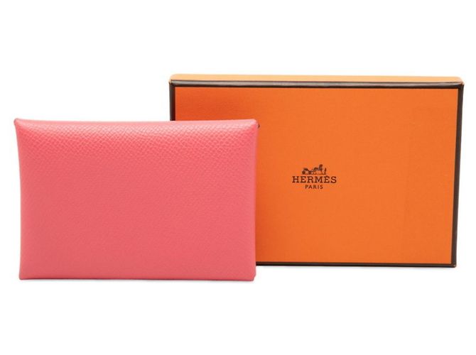 Billetera bi-fold/monedero Calvi Duo de Hermès Rosa - vista 7
