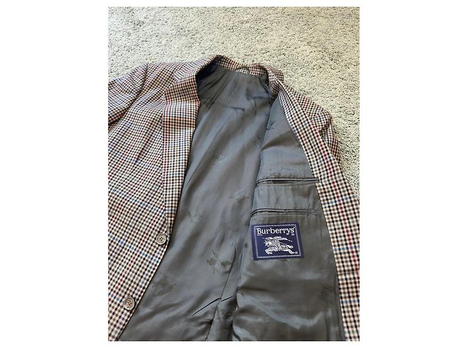 Autre Marque Burberrys Vintage Check Wool Blazer Brown Red Blue Green - view 2