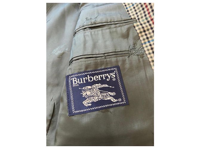 Autre Marque Burberrys Vintage Check Wool Blazer Brown Red Blue Green - view 3