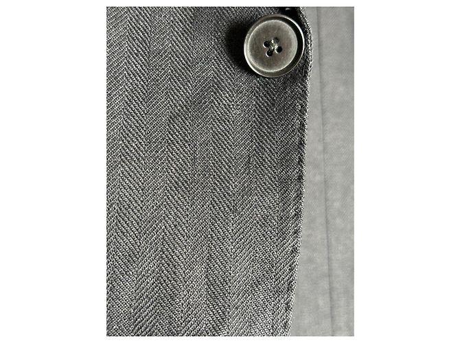Blazer in lino a spina di pesce grigio per uomo Burberry - vista 4