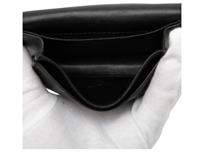 Vitello Monedero de cuero negro Prada - vista 4