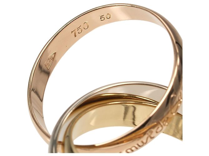 Anello Cartier Trinity in oro rosa bianco e giallo 18K - vista 4