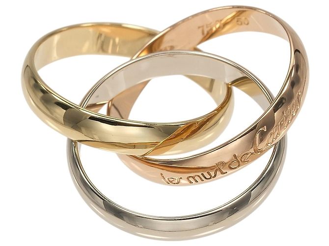 Anello Cartier Trinity in oro rosa bianco e giallo 18K - vista 5