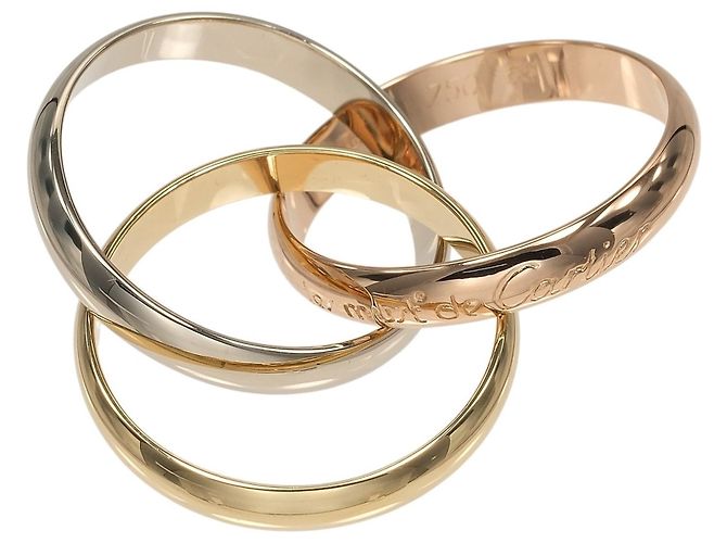 Anello Cartier Trinity in oro rosa bianco e giallo 18K - vista 7
