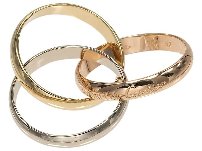Anello Cartier Trinity in oro rosa bianco e giallo 18K - vista 5