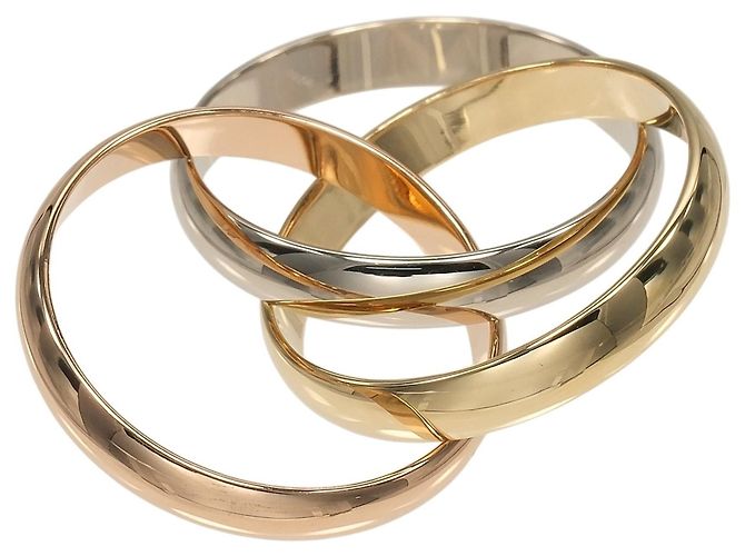 Anello Cartier Trinity in oro rosa bianco e giallo 18K - vista 6