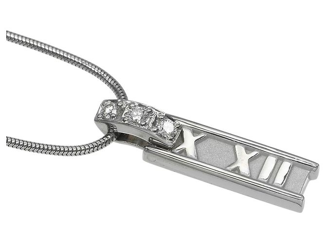 Collana Atlas Bar di Tiffany & Co. in oro bianco 18K con diamante - vista 4