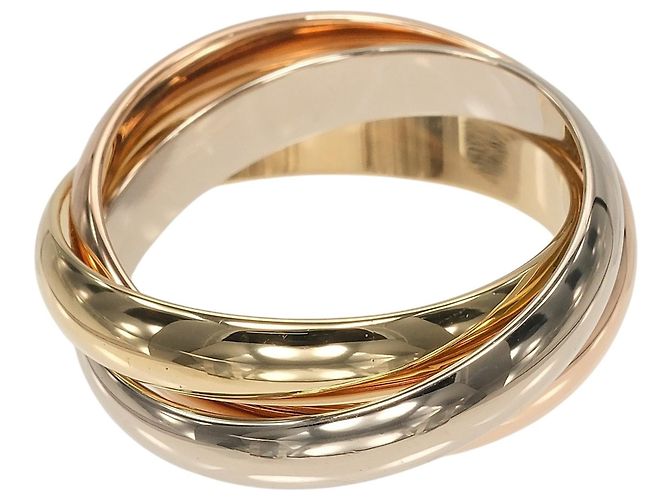 Anello Trinity Cartier in oro rosa bianco e giallo 18K - vista 3