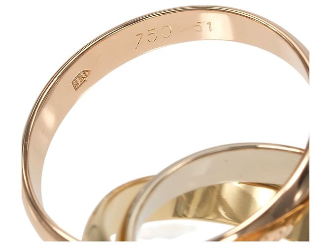 Anello Trinity Cartier in oro rosa bianco e giallo 18K - vista 4