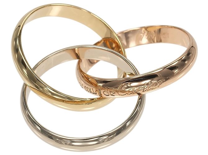 Anello Trinity Cartier in oro rosa bianco e giallo 18K - vista 7