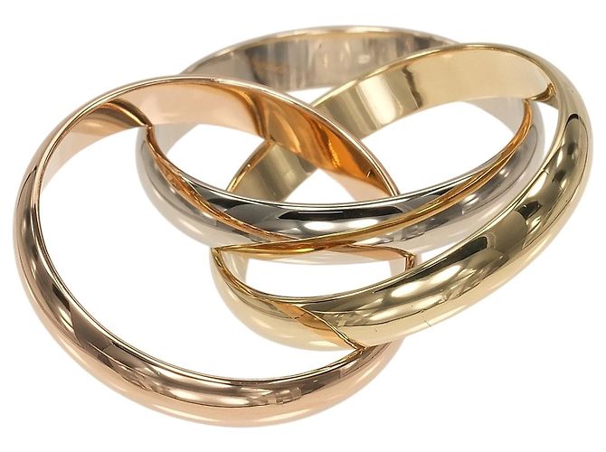 Anello Trinity Cartier in oro rosa bianco e giallo 18K - vista 8