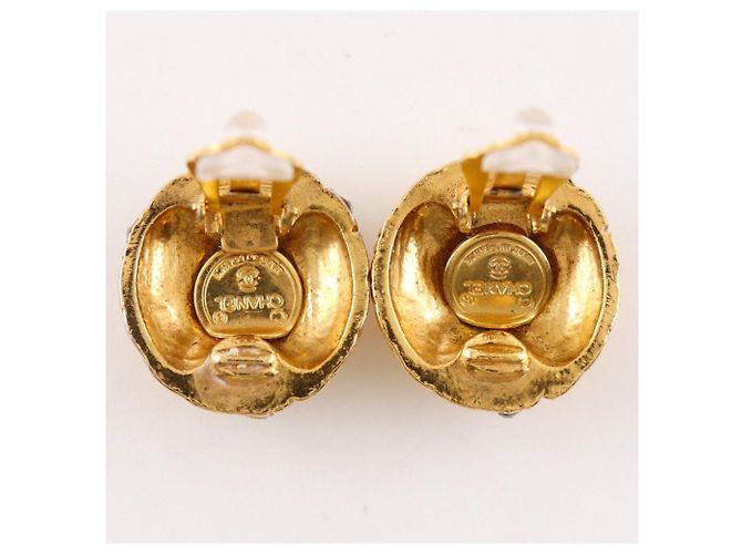Vintage Matelassé Gold Clip Ohrringe von Chanel Golden - Ansicht 5