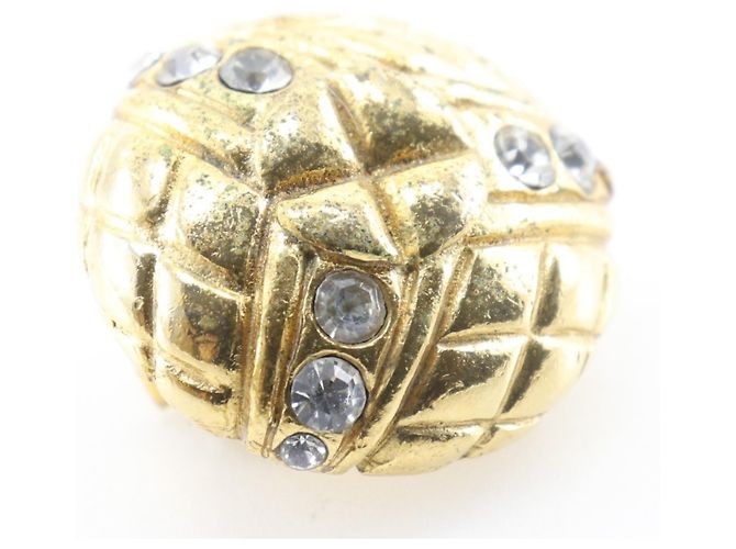 Vintage Matelassé Gold Clip Ohrringe von Chanel Golden - Ansicht 7