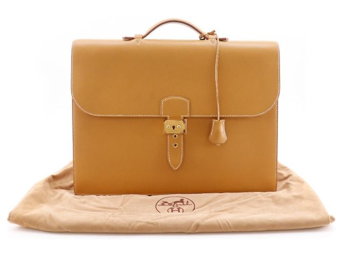 Borsa da lavoro Depeche 38 di Hermès Marrone Giallo - vista 18