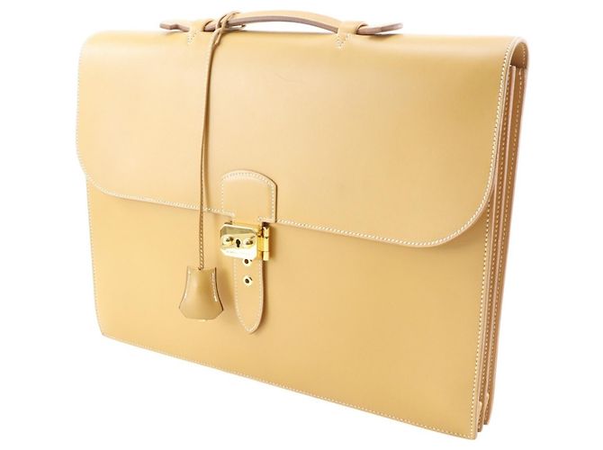 Borsa da lavoro Depeche 38 di Hermès Marrone Giallo - vista 2