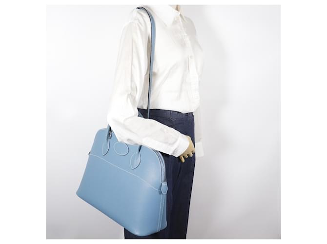 Borsa Hermès Bolide 35 Blu - vista 11