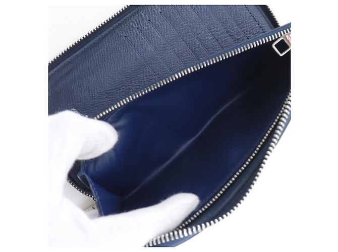 Zippy Louis Vuitton Taiga Long Wallet Blue Navy blue - view 7