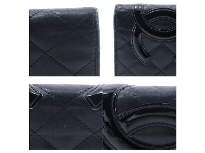 Chanel Cambon Linie Bi-Fold Langbörse Schwarz - Ansicht 17