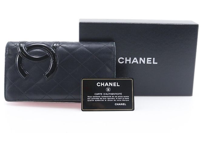 Chanel Cambon Linie Bi-Fold Langbörse Schwarz - Ansicht 19