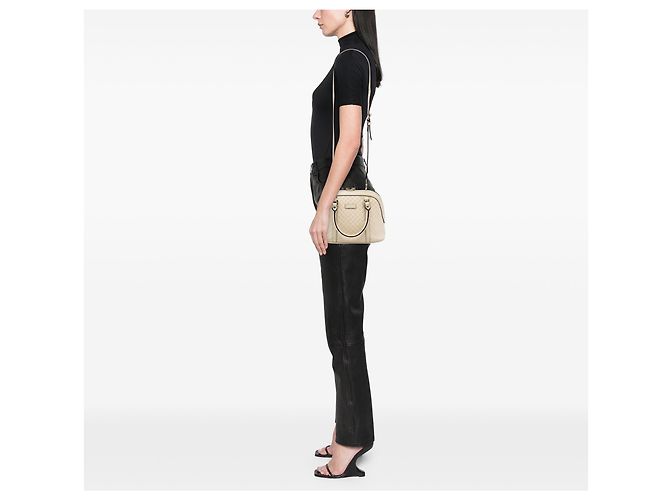 Sac à main mini Microguccissima blanc de Gucci Écru - vue 7