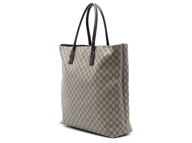 Borsa Tote Verticale GG Supreme Extra Large Beige di Gucci - vista 2
