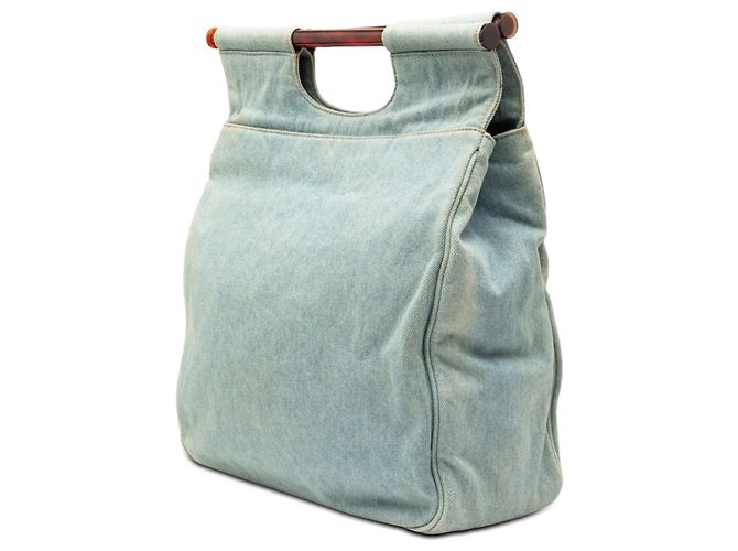 Chanel Blue CC Denim Schildkrötenhandtasche Blau Hellblau - Ansicht 2