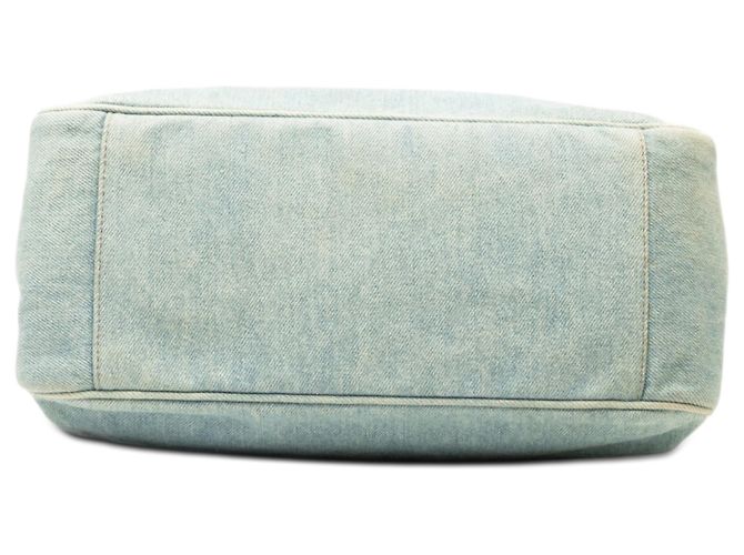 Chanel Blue CC Denim Schildkrötenhandtasche Blau Hellblau - Ansicht 3