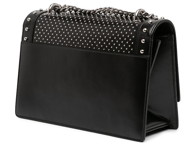 Borsa a spalla BBox 20 in pelle nera con borchie Balmain Nero - vista 2