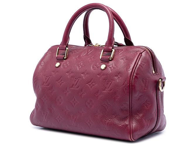Louis Vuitton Speedy Bandoulière 25 in Monogram Empreinte Rosso Bordò - vista 2