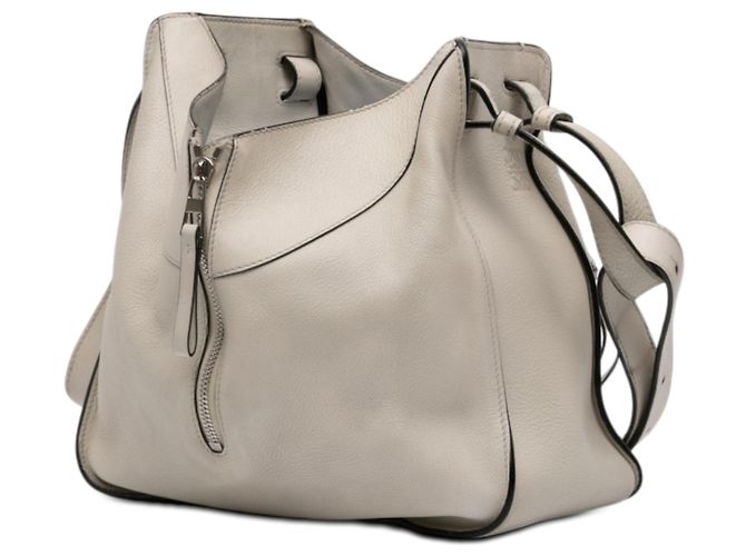 Borsa Hammock in pelle di vitello granata marrone LOEWE Beige - vista 2