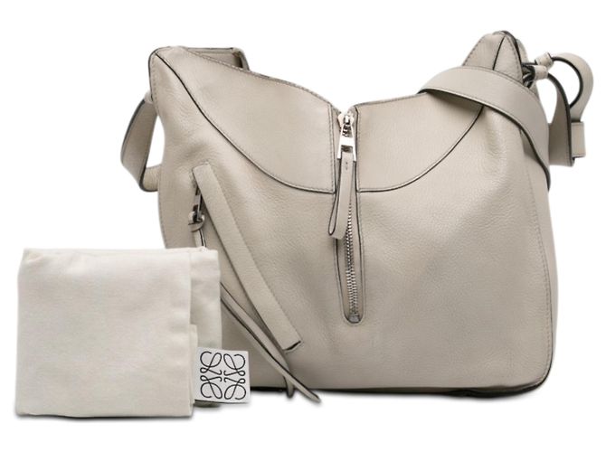 Borsa Hammock in pelle di vitello granata marrone LOEWE Beige - vista 9