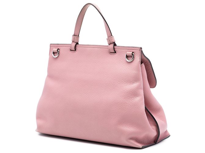 Borsa Gucci Pink Medium Calfskin Bamboo Daily Rosa - vista 2