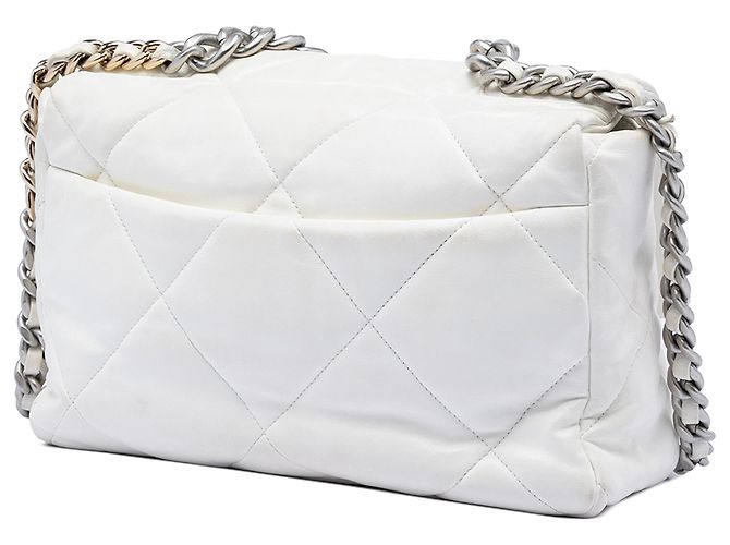 Chanel Weiß Große Lammleder 19 Klappe - Ansicht 2