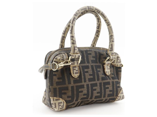 Zucca Borsa a Spalla Fendi Mini Boston 2 in 1 Marrone - vista 3