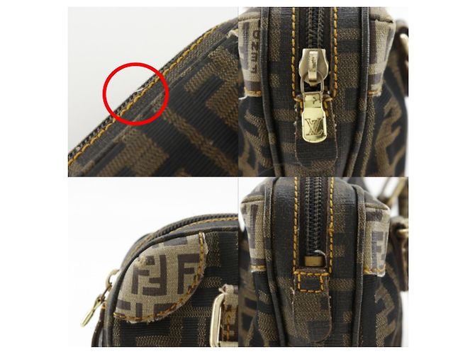 Zucca Borsa a Spalla Fendi Mini Boston 2 in 1 Marrone - vista 8