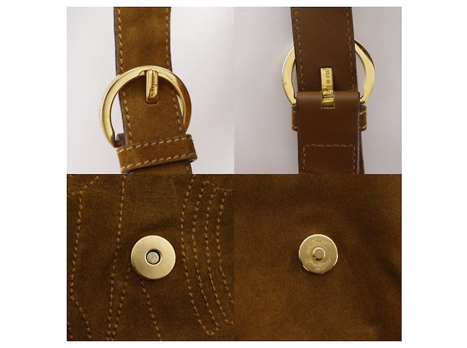 Borsa a spalla con design a punto Salvatore Ferragamo Cammello - vista 14