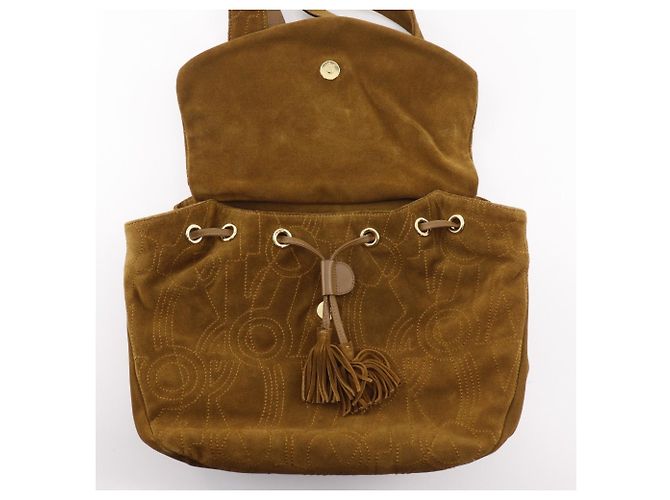 Borsa a spalla con design a punto Salvatore Ferragamo Cammello - vista 7