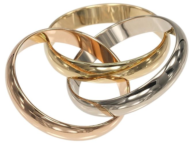 Anello Cartier Trinity in oro rosa bianco e giallo 18K - vista 6