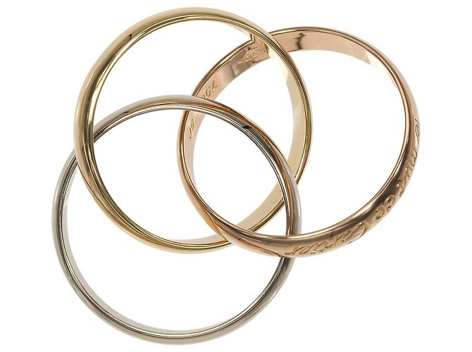 Anello Cartier Trinity in oro rosa bianco e giallo 18K - vista 8
