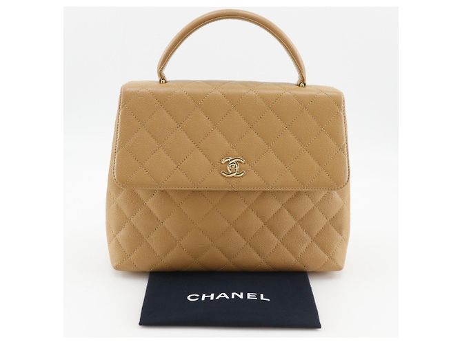Borsa a Mano Chanel Matelassé in Beige - vista 15
