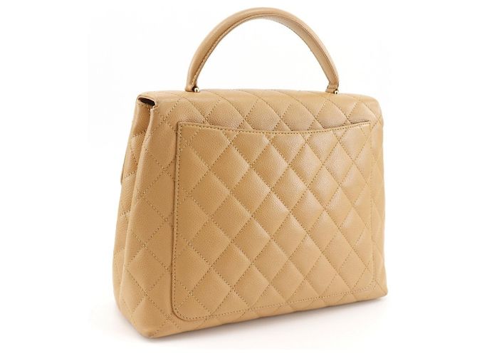 Borsa a Mano Chanel Matelassé in Beige - vista 3