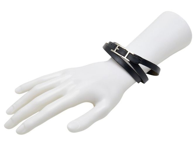 Pulsera Larga Hapi 3 de Hermès Negro - vista 7