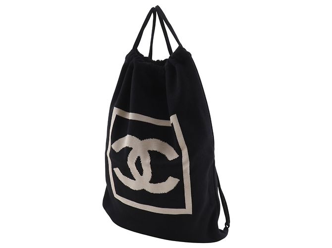 Zaino in cotone nero Chanel - vista 2