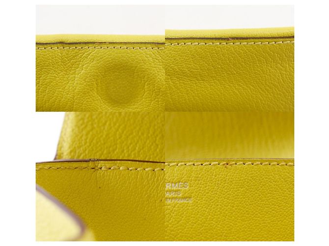 Borsa Clutch Opry di Hermès in Pelle di Capra Gialla Giallo - vista 11