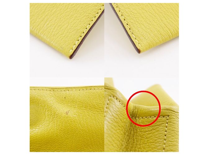 Borsa Clutch Opry di Hermès in Pelle di Capra Gialla Giallo - vista 12